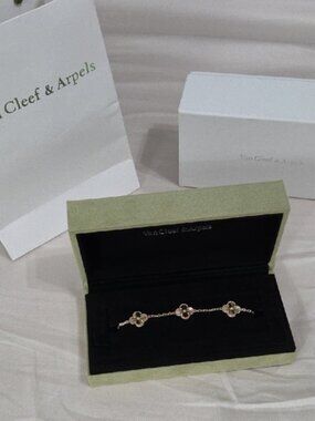 Vintage Van Cleef & Arpels Gold Alhambra Five-Motif Clover Bracelet